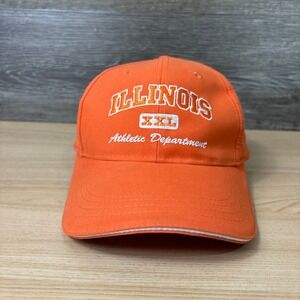 Vintage Illinois‎ Fighting Illini Hat Cap Strap Back Orange Athletic Department